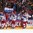 COLOGNE, GERMANY - MAY 8: Russia's Sergei Plotnikov #16, Vladislav Namestnikov #90, Ivan Provorov #29 and Viktor Antipin #9 celebrate at the bench after a first period goal against Germany during preliminary round action at the 2017 IIHF Ice Hockey World Championship. (Photo by Andre Ringuette/HHOF-IIHF Images)

